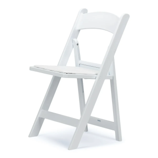 White Padded Resin Folding Chair